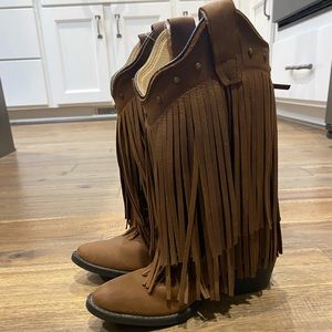 Authentic little girls cowgirl boots worn once size 11.5